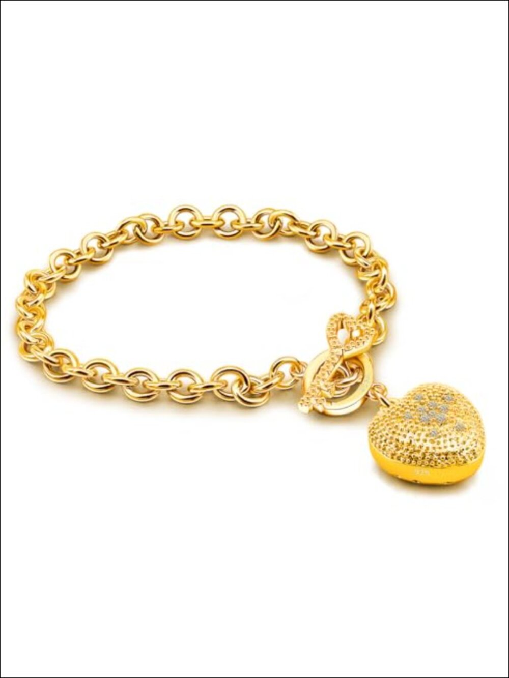 925 Sterling Silver Key Lock Pendant Rolo Chain Bracelet Women